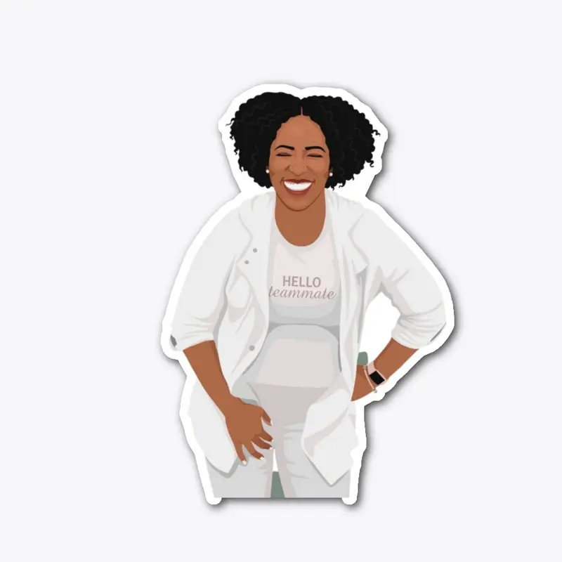 Hello Brown Girl Sticker